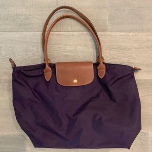 Longchamp Le Pliage Purple Medium Nylon Tote